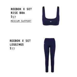 Set Active x Reebok, Leggings and Rise Bra Set in Navy Formcloud
